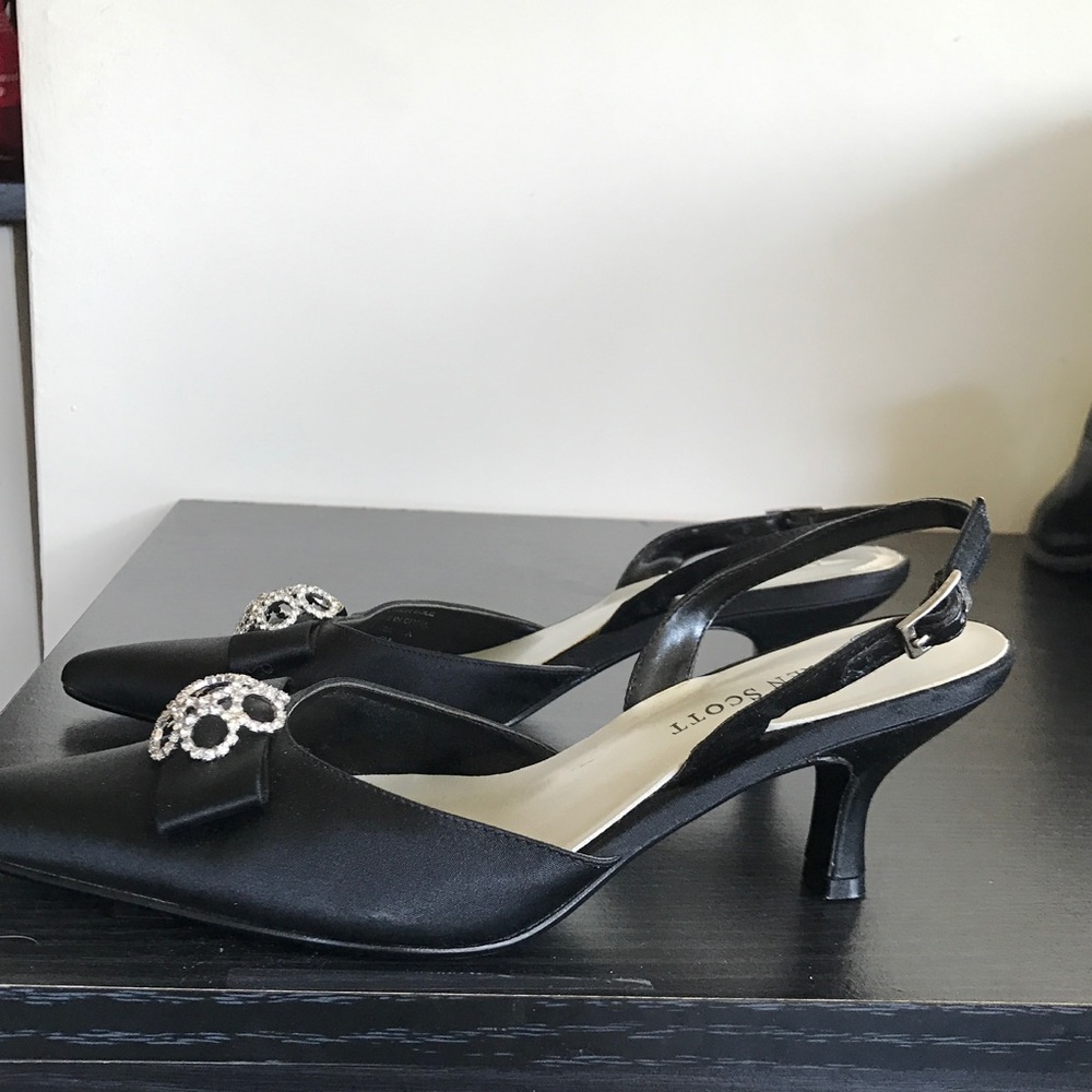 Black slingback dress shoes